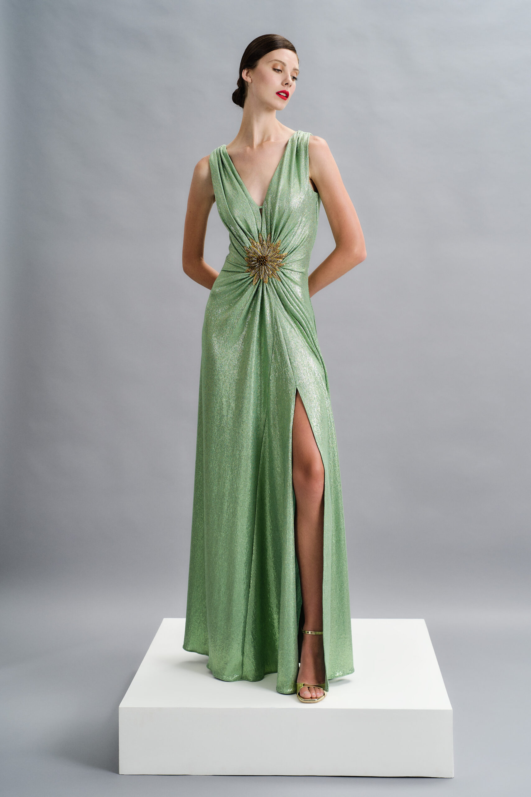 Φόρεμα πράσινο lurex - Haute Couture.